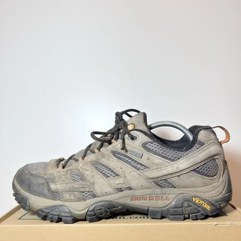 Men's 11.5 Merrell Moab 3 Waterproof Hiking Shoes Brown Gray Beluga Low Top